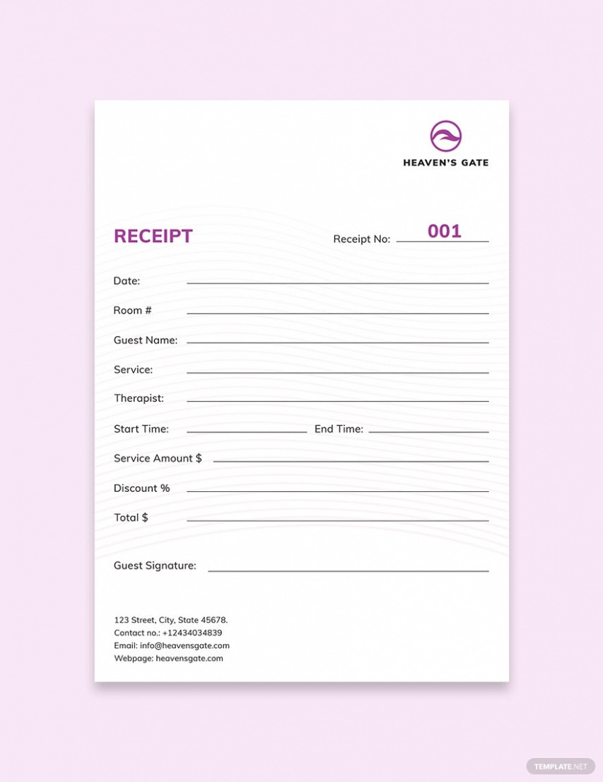 Massage Therapy Invoice Form Template