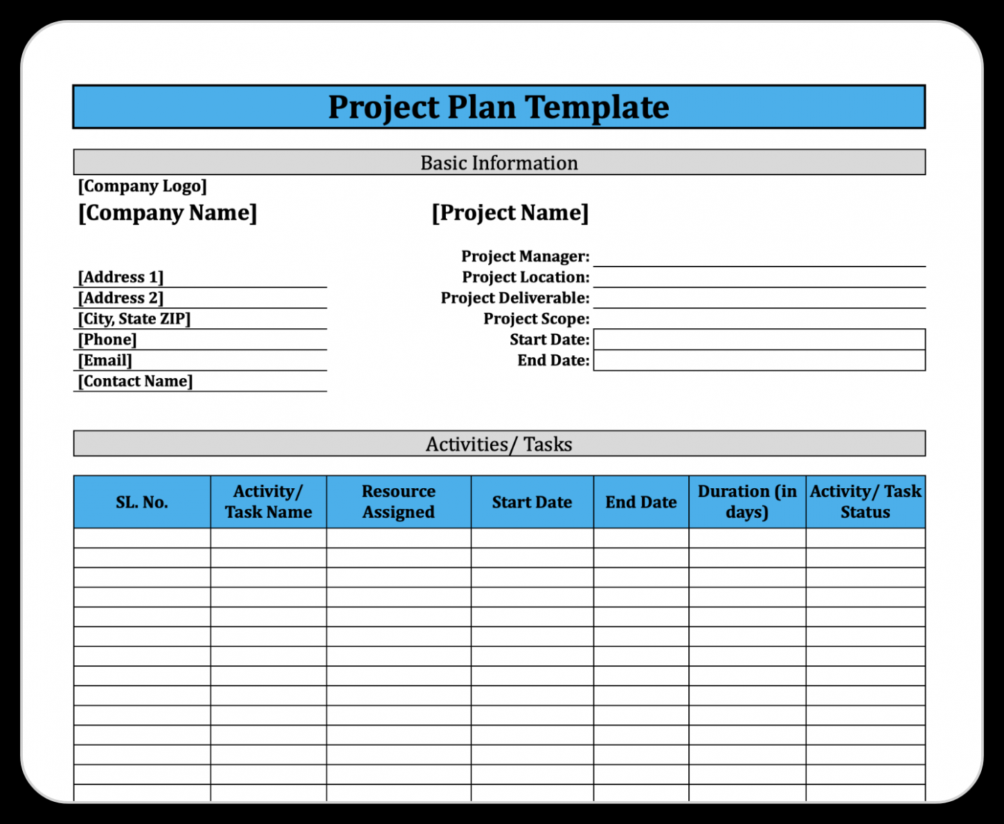 Task Order Management Plan Template