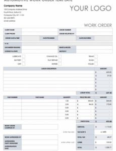 15 Free Work Order Templates Smartsheet  Free 27 Printable Work Order  Sample