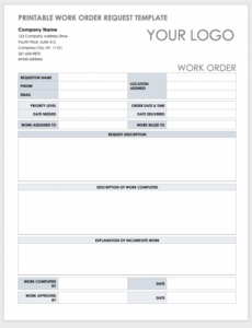 Custom 15 Free Work Order Templates  Smartsheet Pdf