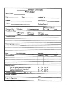 Custom 40 Order Form Templates Work Order Change Order More