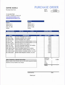 Custom Auto Repair Order Template Excel  Example