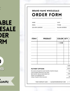 Custom Editable Wholesale Order Form Template Canva Template  Etsy Pdf