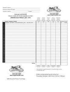 Custom Free 10 Fundraiser Order Forms In Pdf  Ms Word  Excel Excel Example