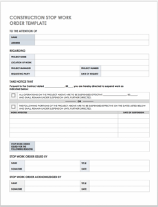 Custom Free Construction Work Order Templates &amp;Amp; Forms  Smartsheet Pdf Sample