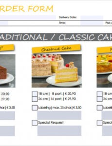 Editable 16 Cake Order Form Templates  Sample Templates