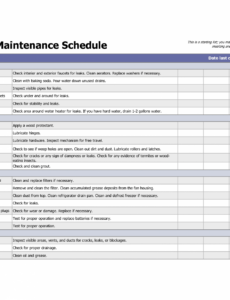 Editable Apartment Preventive Maintenance Checklist Template Pdf Sample