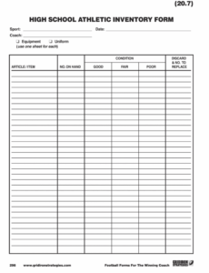 Editable Athletic Inventory Forms  Fill And Sign Printable Template Online  Us Legal Forms  Sample