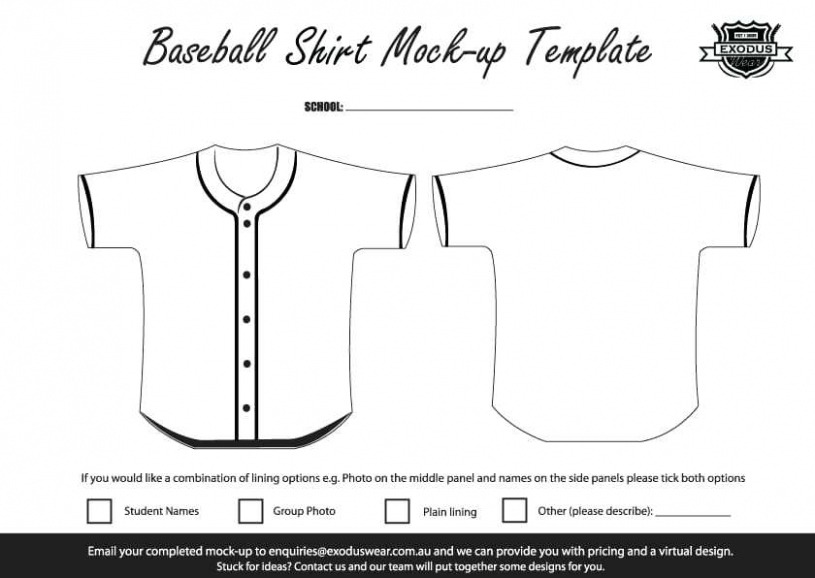 Editable Baseball Uniform Template Vector At Vectorified  Collection Of Doc