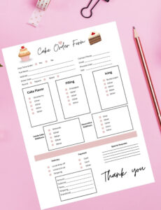 Editable Cake Order Form Template Cupcake Order Form Small  Etsy Pdf Sample