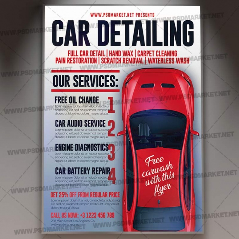 Editable Car Detailing Template Free Excel Sample