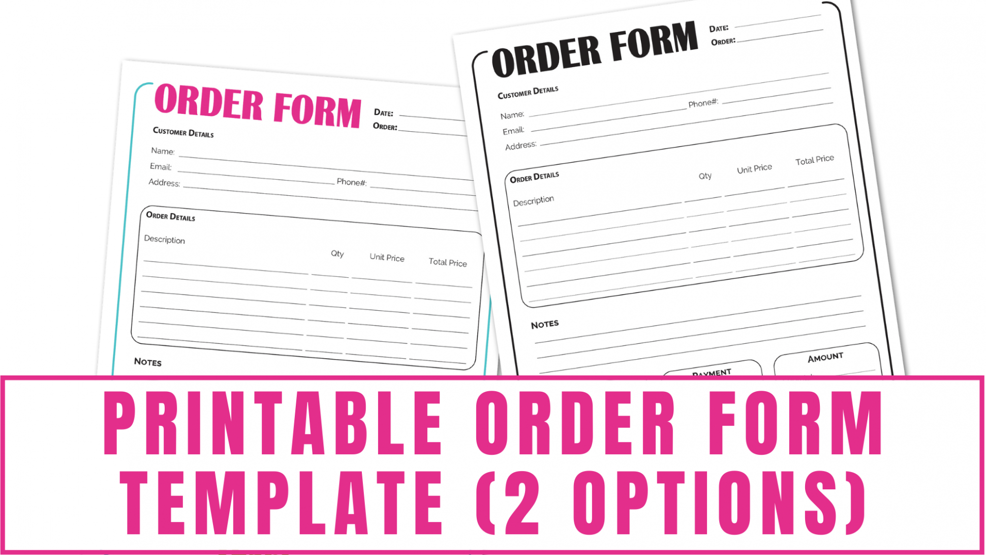 Editable Free Fillable Order Form Template  Printable Form Templates And Letter