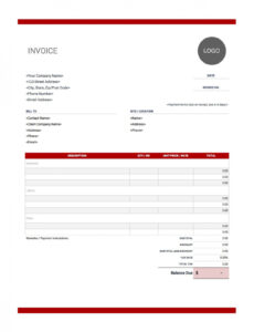 Editable Labor Invoice Template Word Doc Example