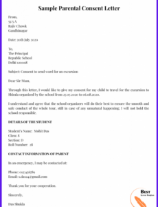 Editable Parental Consent Letter Template Excel
