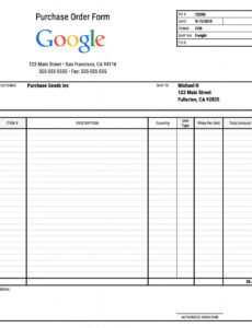 Editable Purchase Order Form Template For Google Sheets And Excel Download Now  Example