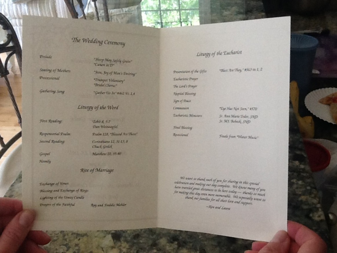 Editable Sample Catholic Wedding Program  Holidappy Word Example