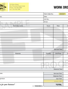 Editable Work Order  Wo1 Custom Form Template  Forms Direct Word Sample