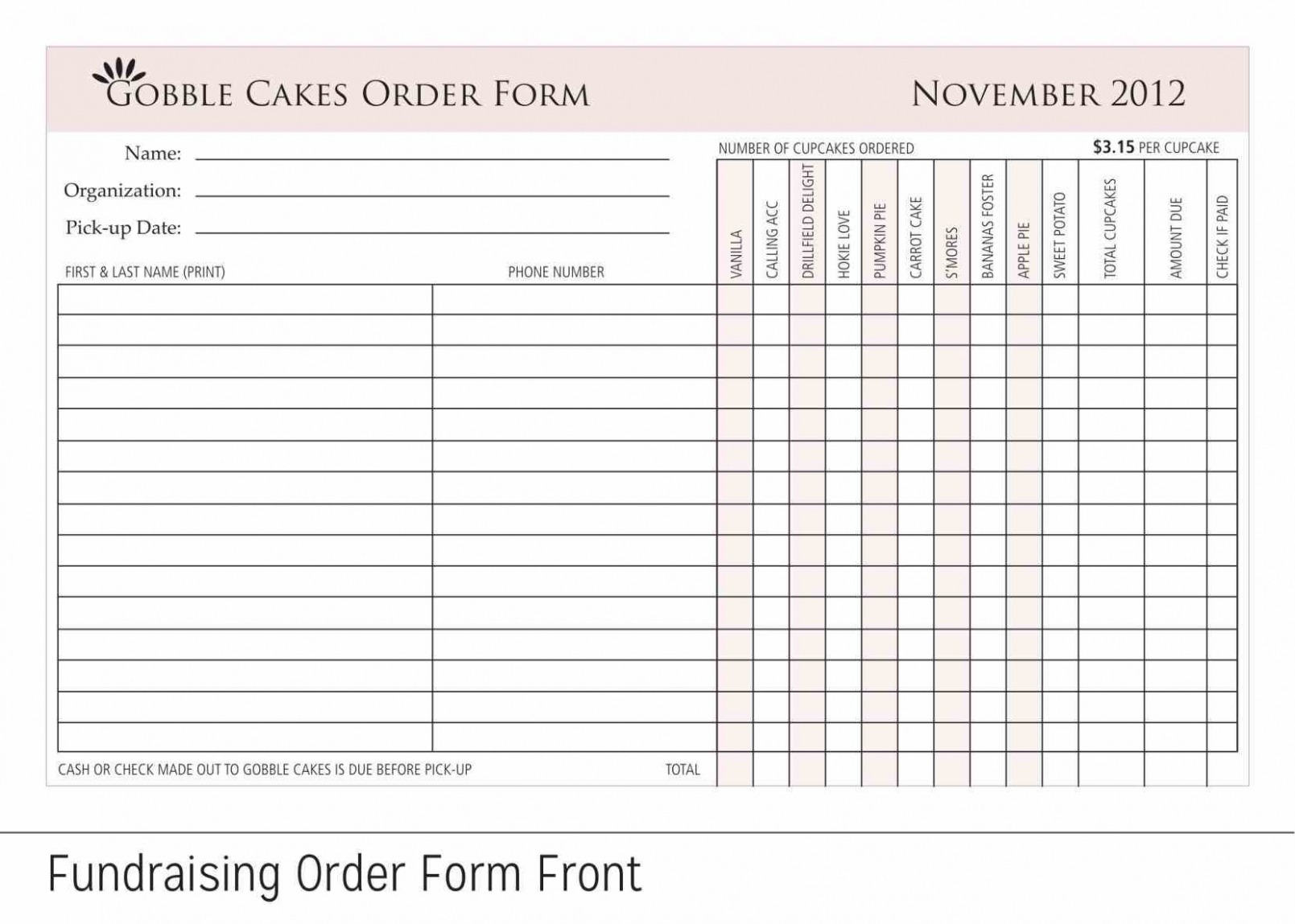 Free  10 Fundraiser Order Form Templates Docs Word Free Pdf