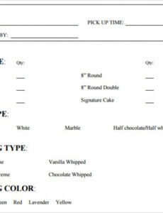 Free 16 Sample Cake Order Form Templates In Ms Word  Pdf Excel Sample