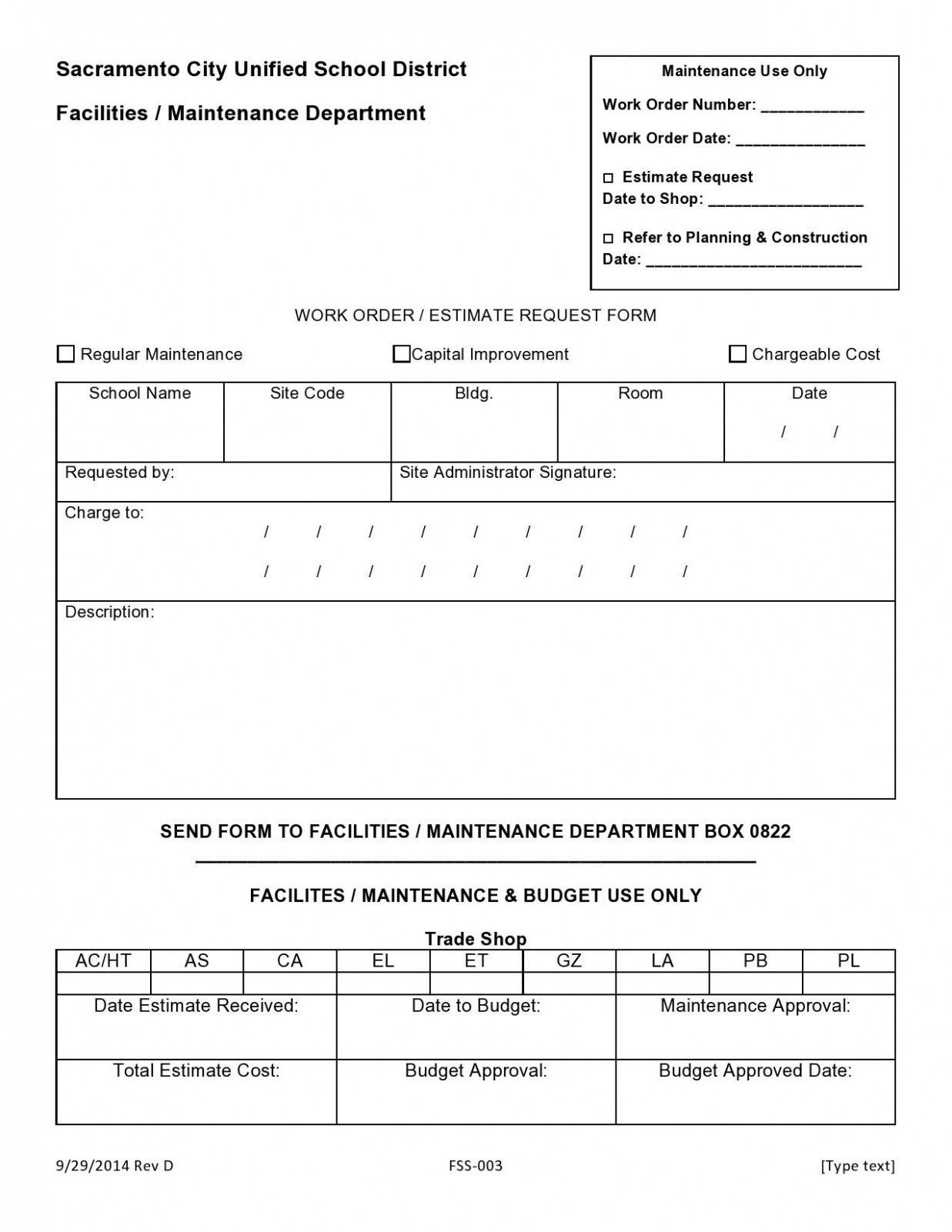 Free  40 Printable Work Order Templates Excel Word Pdf Excel