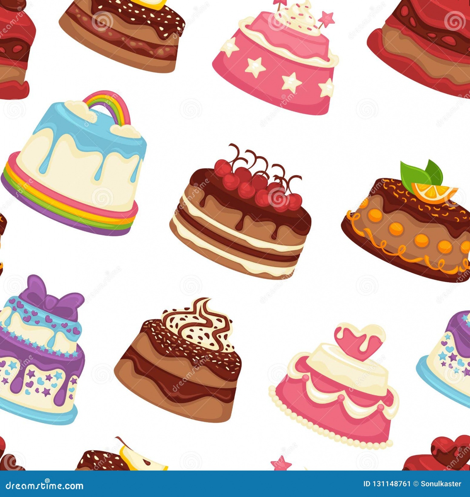 Free  Cakes And Pies Sweet Desserts Seamless Pattern Vector Stock Vector Pdf