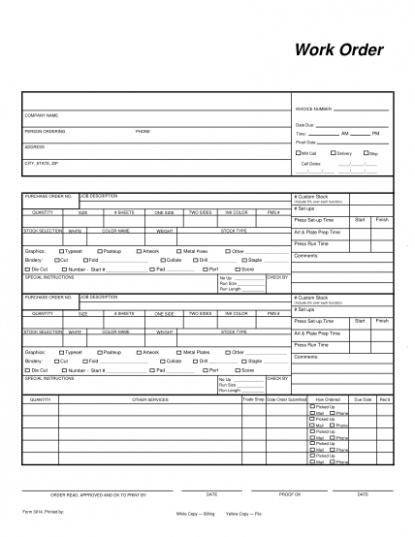 Free Custom 28 Work Order Request Form Page 2  Free To Edit Download &amp;Amp; Print Excel Example