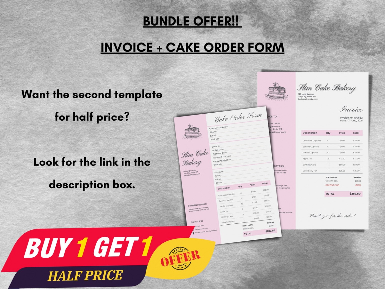 Free Custom Cake Order Form Template Printable Custom Order Form Home  Etsy Uk Doc Sample