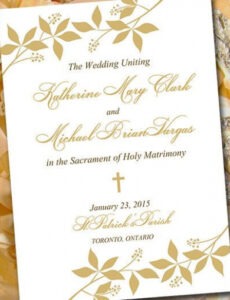 Free Custom Catholic Wedding Program Template  Printable Fold Over Ceremony Program &amp;Quot;Enchanted&amp;Quot; Gold Order Pdf Example