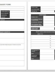 Free Custom Complete Collection Of Free Change Order Forms  Smartsheet