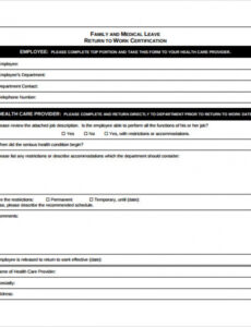 Free Custom Free 16 Return To Work Medical Form Templates In Pdf  Ms Word Pdf Example