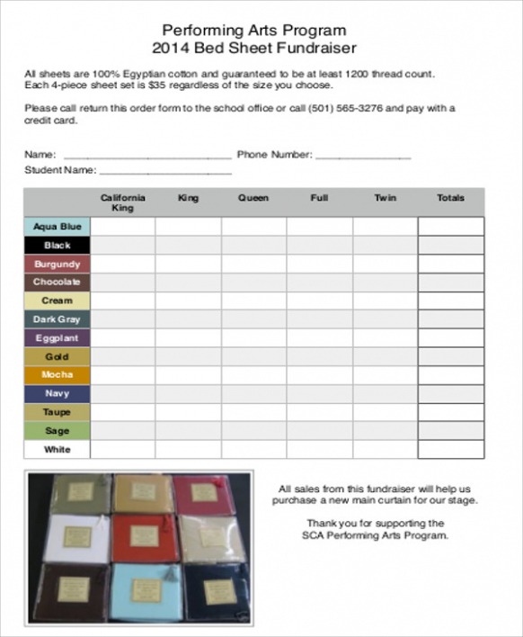 Free Custom Free 9 Sample Fundraiser Order Forms In Ms Word  Pdf Pdf Sample