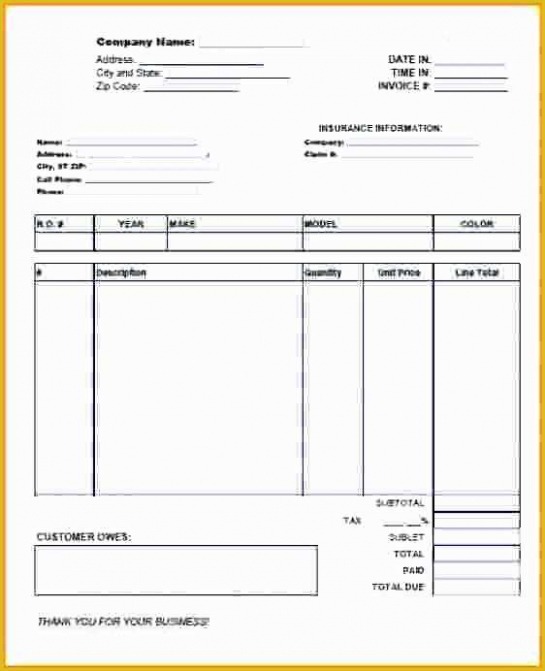 Free Custom Free Appliance Repair Invoice Template  Printable Templates Doc Example