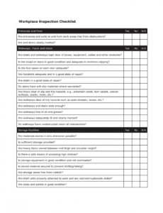 Free Custom Free Workplace Safety Inspection Checklist Template  Example