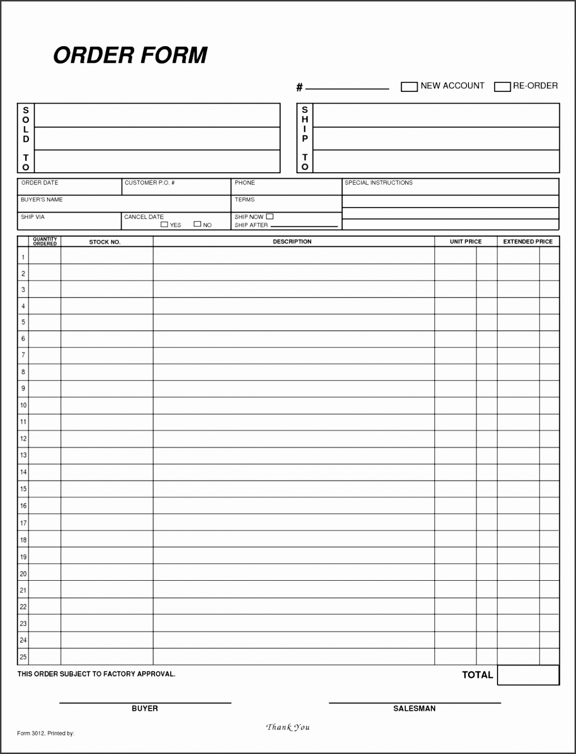 Free Custom Generic Work Order Form Printable  Repair Orders Template  Charlotte