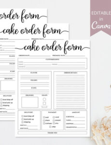 Free Editable Cake Order Form Editable Canva Template Order Forms  Etsy Word Example