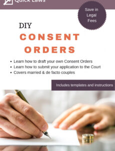 Free Editable Consent Orders Diy Kit  Quick Laws Pdf Sample