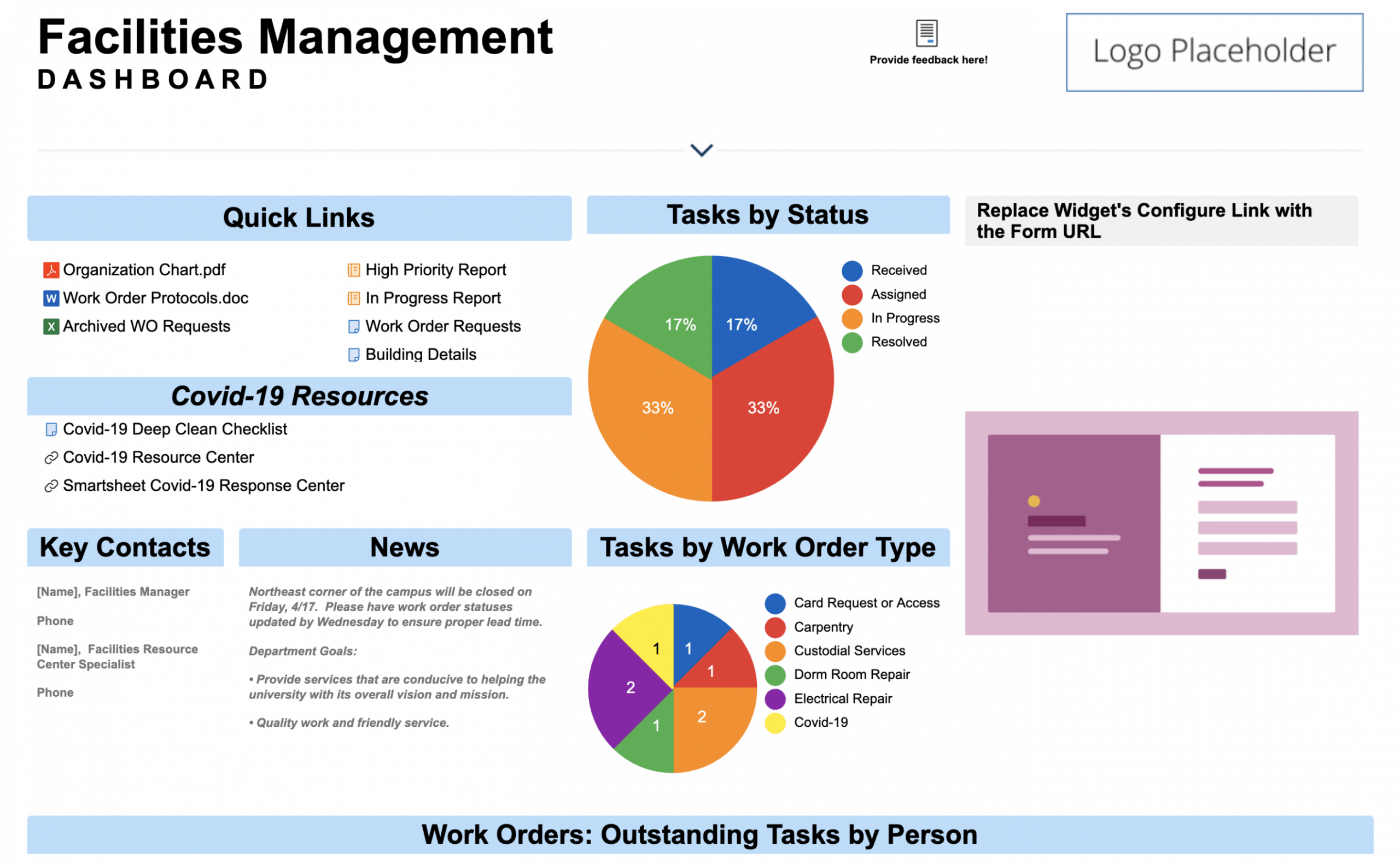 Free Editable Facilities Management Template Set  Smartsheet Excel Sample