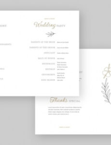 Free Editable Free Vector  Flat Design Wedding Order Of Service Template Word Sample