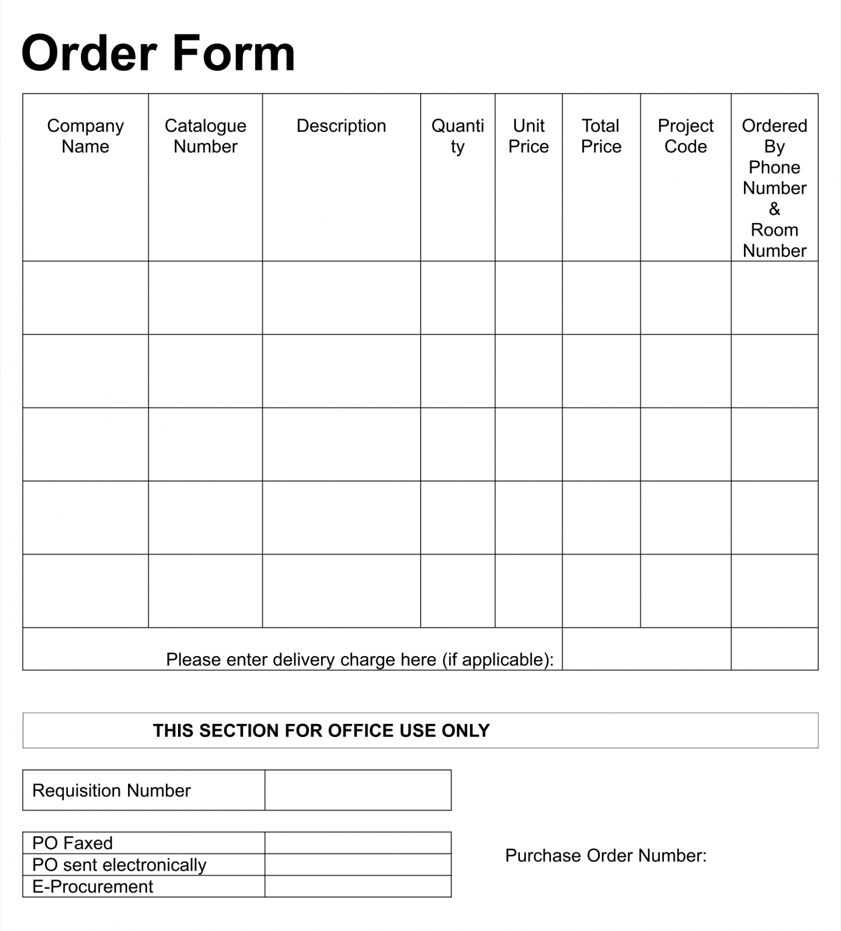 Free Editable Order List Template Printable Pdf