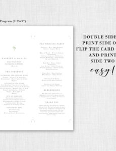 Free Editable Printable Wedding Program Template Order Of Service Template  Etsy Uk