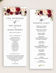 Free Editable Wedding Ceremony Order Template  Example