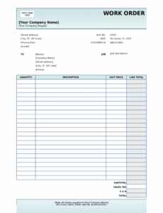 Free Editable Work Order Template Pdf Fill Out &amp;Amp; Sign Online  Dochub Excel Sample