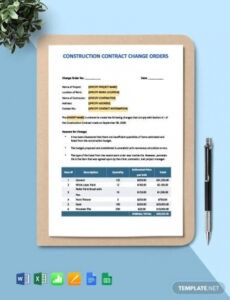 Free  Free 9 Sample Construction Change Order Forms In Ms Word  Pdf Excel Example