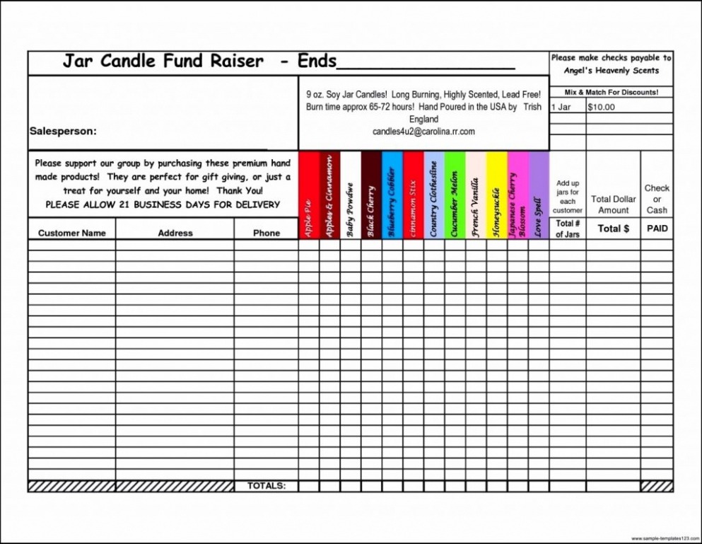 Free  Fundraiser Order Form  Template Business Pdf