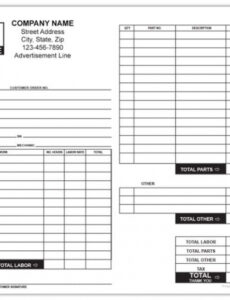 Free  Mechanic Work Order Forms Business Forms  Printit4Less Pdf Sample