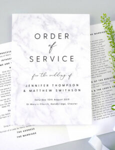 Free  Monochrome Marble Wedding Order Of Service Booklet By Project Pretty Excel Example