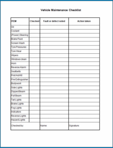 Free Printable 8 Fleet Vehicle Maintenance Log Template  Template Guru Doc