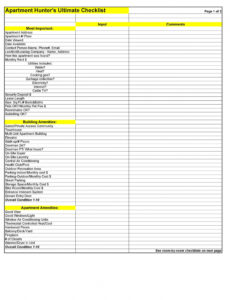 Free Printable First  New Apartment Checklist  40 Essential Templates  Template Lab Pdf