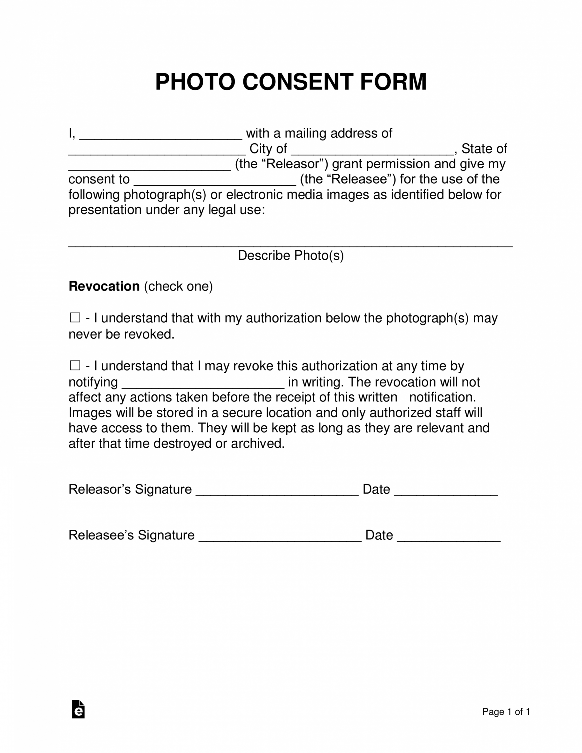 Free Printable Free 10 Consent Form Samples In Pdf Excel Ms Word  Gambaran  Example