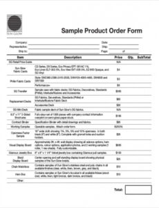 Free Printable Free 13 Sample Product Order Forms In Pdf  Excel  Word Excel